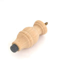 3 5/8 Inch Wall Mount Victorian Maple Wood Door Stopper With Rubber Tip, Unfinished Bumper Stop Ready To Paint Or Stain
