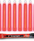 Pack Of 20 Six Inch Red Snap Light Sticks Offering Up To Twelve Hours Of Bright 360 Degree Illumination With Handy Hook And Hole