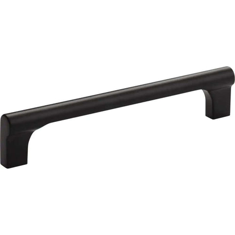Top Tier Whittier Cabinet Pull In Sleek Matte Black With 5 1/16 Inch Center To Center, solid metal for kitchen remodels.