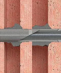 Nylon Mesh Dowels 16 x 85 For Fixing With Chemical Anchor M8 And M10 Bars installed in perforated brick wall for structural fixing