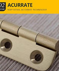 Close-up of 10 Pcs Brushed Nickel And Brass Color Solid Brass 2 Inch Hinge 270 Degree Small Furniture Hinge on fabric surface