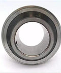 Sealed ball bearing SER209 single unit, 45 mm ID x 85 mm OD x 49.2 mm width, precision steel, rubber seals visible front view