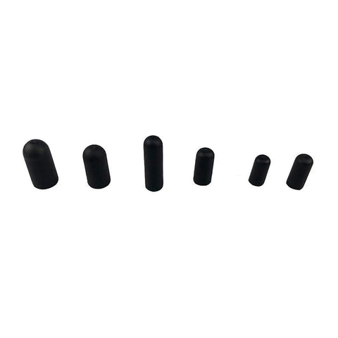 Pro Grade 80-Piece Vacuum Cap Kit For Car Lines And Hoses, black round rubber caps in assorted sizes.