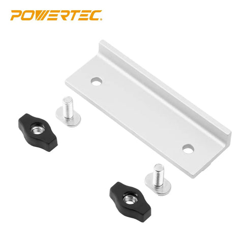 Universal Long Stop Kit For T Track Systems 2-Pack with stop block, wing knobs, and T-bolts for woodworking.