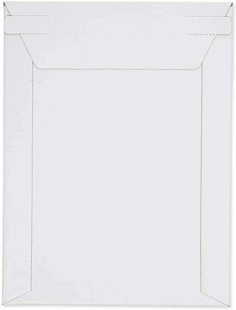 Front view of 6x8 Inch Ultra Thick 450GSM Stay Flat Cardboard Mailers, 100 Pack White Shipping Envelopes For Photos, Documents, DVDs, CDs