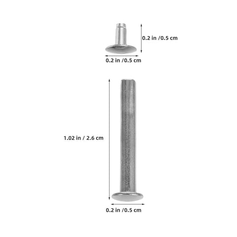 12 Pack Folding Fan Axle Rivet And Nut Repair Kit 25mm silver metal rivet and nut, 1.02 in axle for folding fans