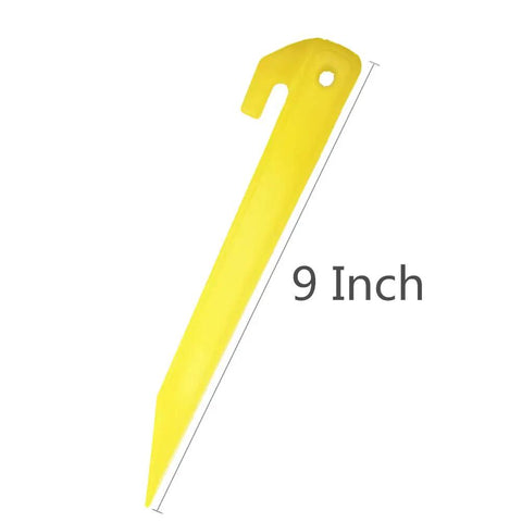 Nine Inch Plastic Tent Stakes Pack Of Twelve Heavy Duty Tent Pegs Made From Durable ABS Plastic Ideal For Camping Tents Inflatables Dog