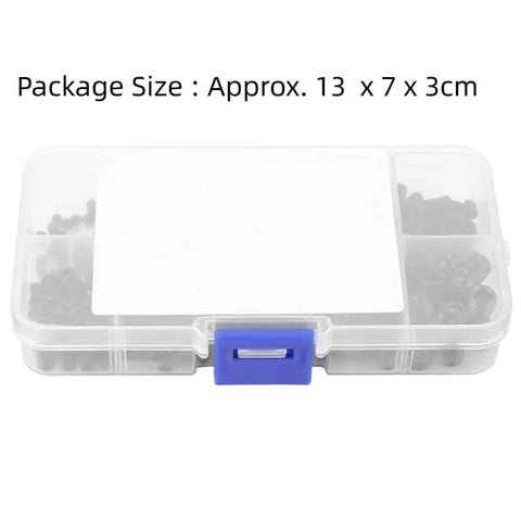 Beefy Socket Head Hex Grub Screw Set Assortment Kit 12.9 Grade Stainless DIN 916 Metric Sizes M3 to M8 Heavy Duty Fasteners for Machinery Repair and Metalworking Great for Fixtures Handles and DIY Projects in clear storage box, package size 13 x 7 x 3cm