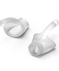 Translucent Calmer Kids Ear Plugs For Noise Relief And Focus No Muffling Reusable Soft Silicone rounded design.