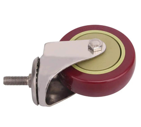 Tough As Nails Heavy Duty Swivel Castor Wheels 100mm Polyurethane Caster Roller Kit For Smooth Operator Glide, steel bracket with M12 stem