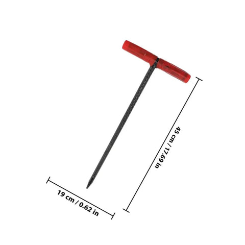 Badass Heavy Duty Steel Manhole Cover Lifter Hook Built With A Nifty T Handle to safely hoist storm drain grates, 45 cm.