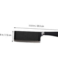 SOLUSTRE wavy chopper knife with crinkle blade, stainless steel, 11.6 in long, black handle