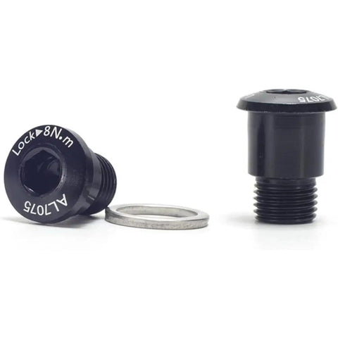 Beefy Black Steel Bike Rear Derailleur Screws For Direct Hanger Mounting Compatible With TX35 And TZ50 close-up view with washer.