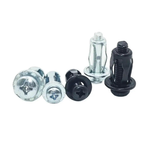 21 Piece Petal Shape Rivet Nuts Kit With Phillips Drive Heavy Duty Metal Nut Anchors For Strong Hold Expansion Design For Easy Install DIY Friendly For Automotive, Furniture, And Home Improvement Projects. steel petal anchors with screws