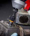 Impact wrench using Seven Piece Metric Bolt Biter Extraction Socket Set With One Quarter And Three Eighths Inch Drive Bidirectional