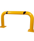 Two Pack Rugged Industrial Grade High Profile Steel Guard Rail Safety Barrier Yellow Powder Coat With Black Visibility Stripes