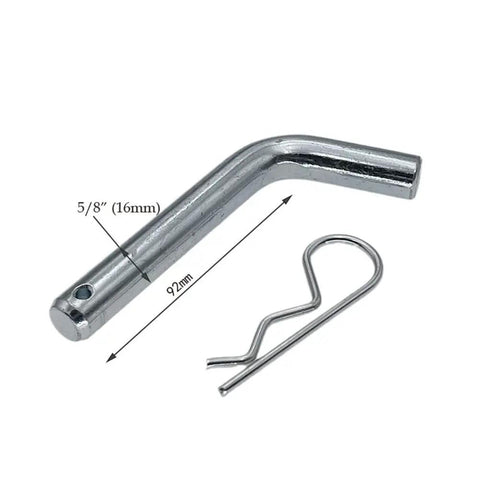 Built Tough Stainless Steel Trailer Hitch Pin Straight Up Easy Secure Fit Bent Receiver Lock with safety clip, 5/8 inch size.