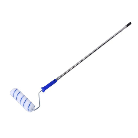 Heavy Duty Paint Roller Kit With Telescopic Extension Pole for Interior Walls and Ceilings with blue grip handle.