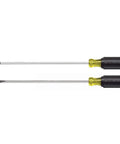 2-Piece Long Reach Screwdriver Set With Cushioned Grips, Includes 1/4-Inch Cabinet Tip And #2 Phillips, 10-Inch Blades