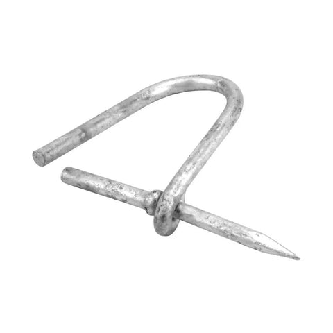 Heavy Duty Galvanized Steel 7/8 Inch Cable Management Rings, No Sweat Nail In Wire Organizers close-up view of nail-in hook.