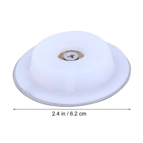 Stainless Steel Drain Stopper for Bathtub Plug, 40-45mm Flat Cover with flat white top and metal edge, diameter 2.4 in / 6.2 cm.