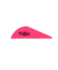 Hot pink Blazer Vane 2 Inch Hunting 3D Vane, single archery vane displayed horizontally, ideal for compounds and crossbows
