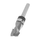 Heavy Duty Compression Flush Trim Router Bit With 1/4 Inch Solid Carbide Shank for precise veneer cuts with a smooth finish.