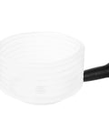 Heavy Duty Hole Saw Dust Bowl Catcher, transparent bowl with handle, designed to clamp tight to bits and sweep chips away fast.