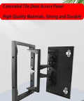 Heavy Duty Concealed Door Hinge Kit For Tile And Stone Wall Doors With Industrial Pivot Hinges Hidden Access Panels Built Like A Tank Tough As Nails Smooth Action Bathroom Ready, showing concealed tile door access panel.