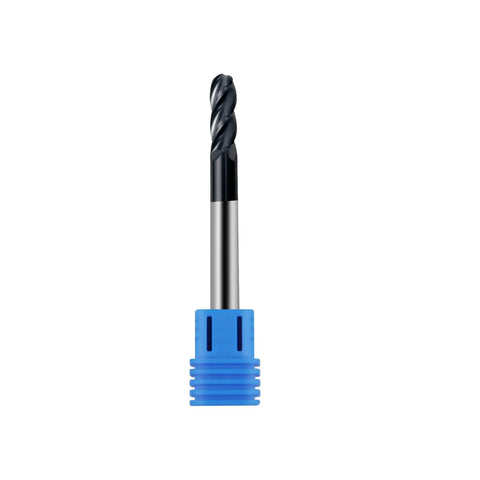 Five Pack Quarter Inch Ball Nose Carbide End Mills ALTiN Coated, Four Flute CNC Milling Bits For Alloy And Hardened Steels, single bit