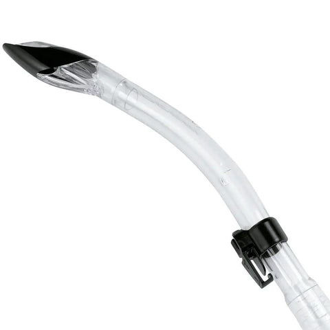 Semi Dry Snorkel With Splash Guard For Minimal Water Entry Angled Mouthpiece And Flexible Lower Bore To Cut Jaw Fatigue