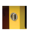 Heavy Duty Steel Two Door Vertical Flammables Storage Cabinet For 55 Gallon Drums door lock mechanism close-up.