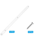 Rock Solid 12 Inch Side Mounted Plastic Drawer Slides In Crisp White Featuring No Fuss Mounting Screws For Smooth Gliding Cabinet And Dresser Upgrades Set Of Two with 8 fasteners.