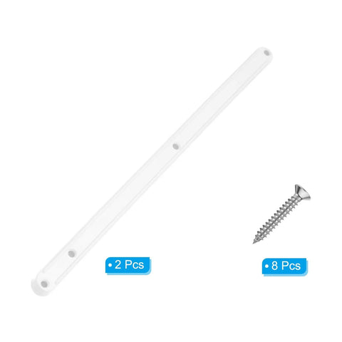 Rock Solid 12 Inch Side Mounted Plastic Drawer Slides In Crisp White Featuring No Fuss Mounting Screws For Smooth Gliding Cabinet And Dresser Upgrades Set Of Two with 8 fasteners.