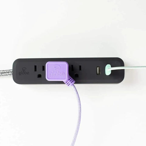 Dope Designer Series Rose Power Strip With 3 Outlets And Dual USB Ports For Quick Charging Home Office Ready, close-up with cables