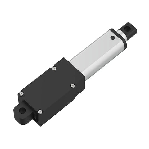 12V Small Linear Actuator With 30mm Stroke And 70N Load, Compact Electric Motor For Cabinets, Window Openers, And Robotics Projects, 33Lbs Max Force, Ideal For DIY Smart Home And Tight Spaces, black and silver body with mounting brackets