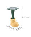 Wall Mounted Door Stopper Set Four Pack shown in yellow and green, 2.6 x 1.8 inches, non-slip PP and TPR material.