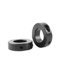 Heavy Duty Separable Carbon Steel Thrust Limit Ring For Shaft Collars 45 By 73 By 19 Mm With Split Clamp Design And Anodized Finish Providing Rock Solid Grip And Durability For Serious Shop Work And Heavy Load Mechanism Requirements Guaranteed. black split carbon steel thrust ring set