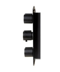 HomeStock Modern Thermostatic Shower System with Separate Temperature & Pressure Controls, Matte Black Finish side view with controls.