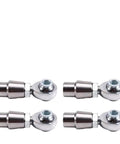 Shop Grade Eight Piece 5/8 Inch 18 Thread heim Joint Rod End Kit With Left And Right Hand Threads Featuring Heavy Duty Spacers Tube Adapters And Jam Nuts For Custom Builds, showing four rod ends.