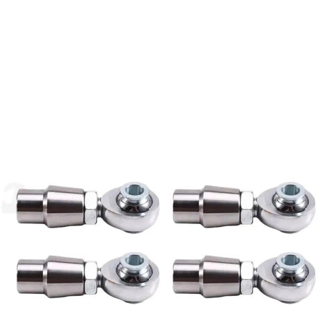 Shop Grade Eight Piece 5/8 Inch 18 Thread heim Joint Rod End Kit With Left And Right Hand Threads Featuring Heavy Duty Spacers Tube Adapters And Jam Nuts For Custom Builds, showing four rod ends.