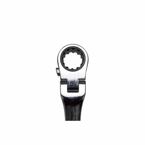 Close-up of 180-degree rotating head on 120 Tooth Ratcheting Wrench Set With Extra Long Flexible Design And Both Ends Spline Plus Gear