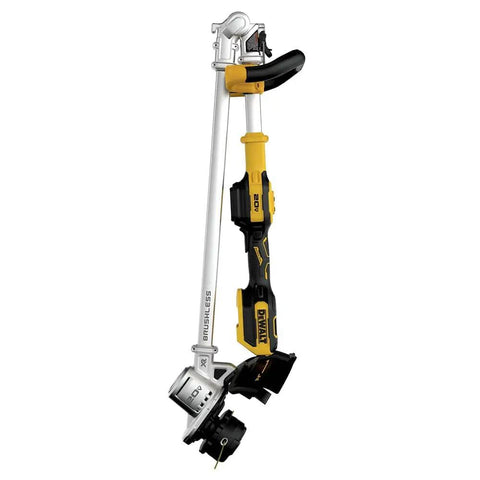 20V Max XR Cordless String Trimmer 14-Inch Tool Only, Foldable Design, QuickLoad Spool, Variable-Speed, thick grass, side view