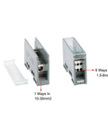 One In Six Out DIN Rail Terminal Block 690V Distribution Connector For Easy No Fuss Install With Flame Resistant Shell Brass Conductor Clear Protective Cover 35mm DIN Rail Mount Industrial Grade Electrical Block showing 1-in 6-out configuration, clear cover.