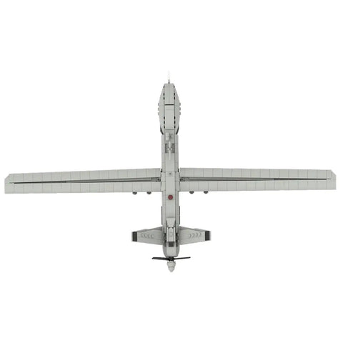 Top view of MQ-9 Reaper UAV Building Blocks Model Kit With 722 Pieces, MOC 101708 Dope Creative Transport Plane Military Aircraft Display Set