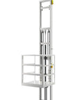 Heavy Duty Electric Scissor Lift Platform For Warehouse And Job Sites Rated For 1000Kg Loads Featuring Remote Control Operation And Rustproof Steel Frame display with safety railings and control panel.