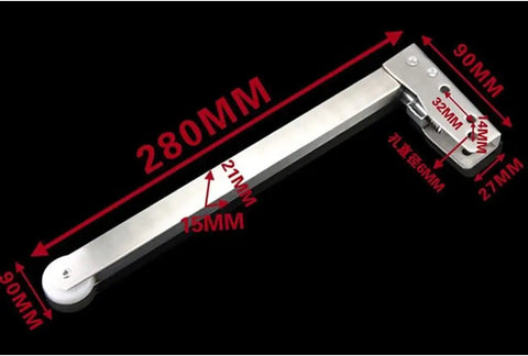 Heavy Duty Automatic Door Closer Set For Fire Rated Sequential Closing, Soft Spring Mechanism, internal measurement details shown