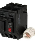 50A Double-Pole GFCI Breaker 240V Self-Test Ground Fault Interrupter for 120/240 VAC Service, shown with wiring