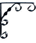 Built Like A Tank Wrought Iron Shelf Brackets Wall Mount Corner Support For Bookcases Kitchen Cabinets And Outdoor Storage Rustic Black Metal Hardware Pieces For Your Garage Setup with a decorative twist design.
