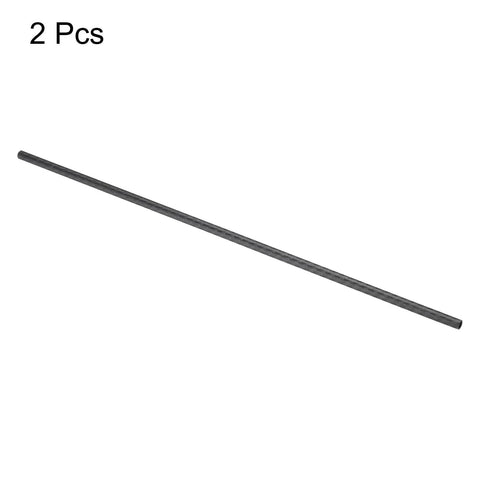 Carbon Fiber Tubes 6x8x420mm Matte Surface 3K Roll Wrapped Round Tubing For RC Drones, 2 pcs, full length view